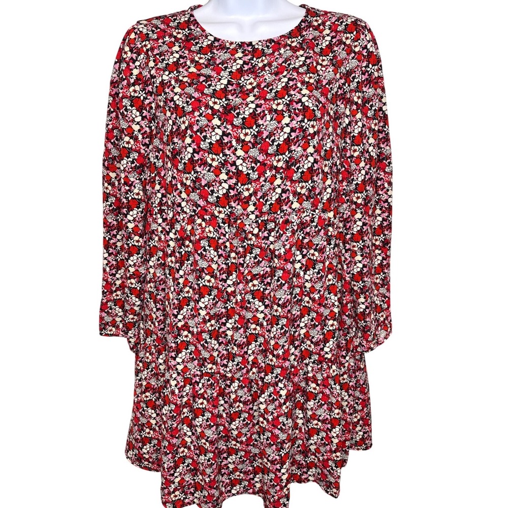 Sanctuary Womens Red Ruffled Floral Mini Dress Sz S‎ Cottagecore Romantic Femme